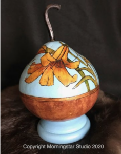 Beautifully decorated gourd art