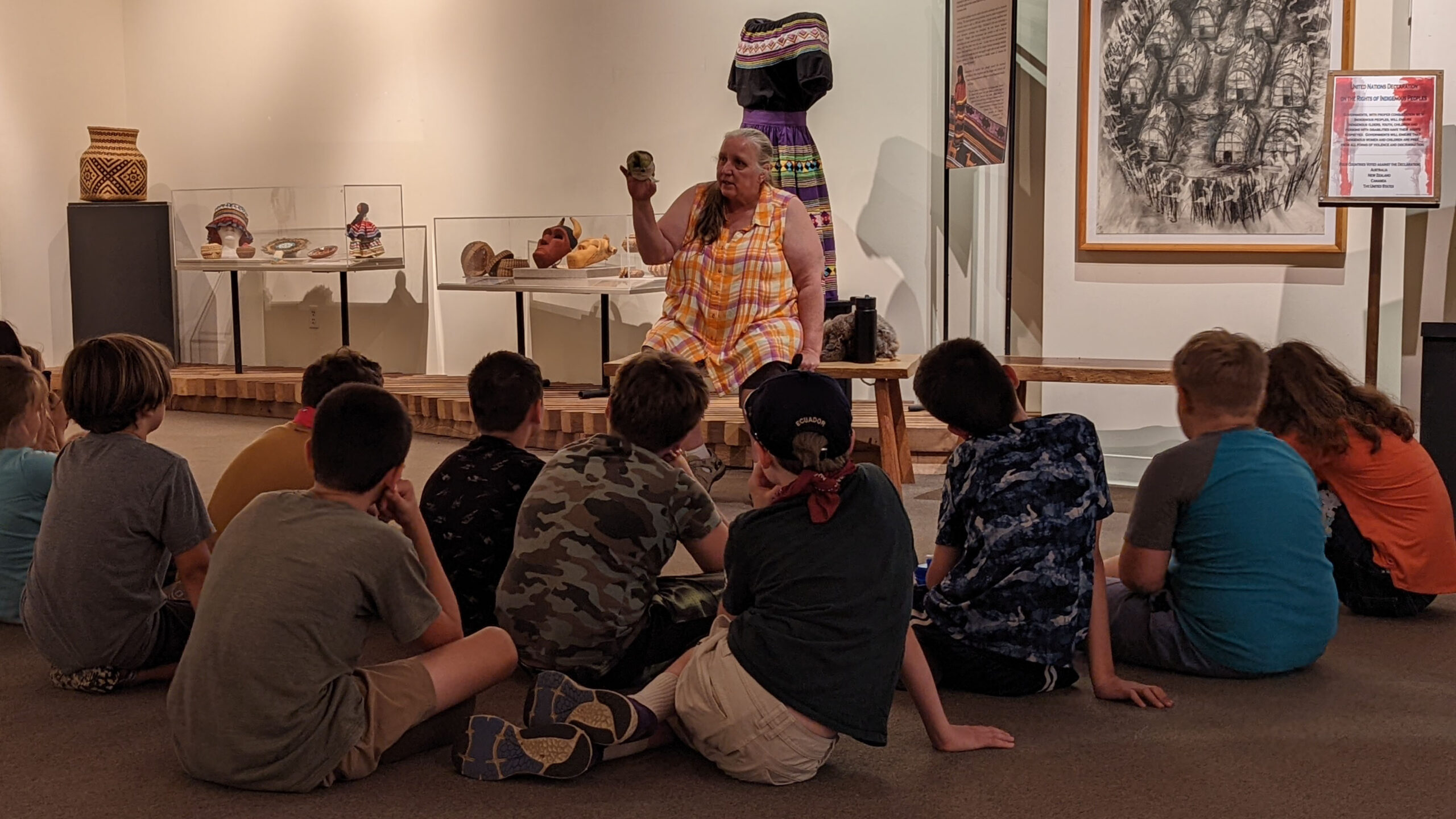Educator Darlene Kasak tells children stories.