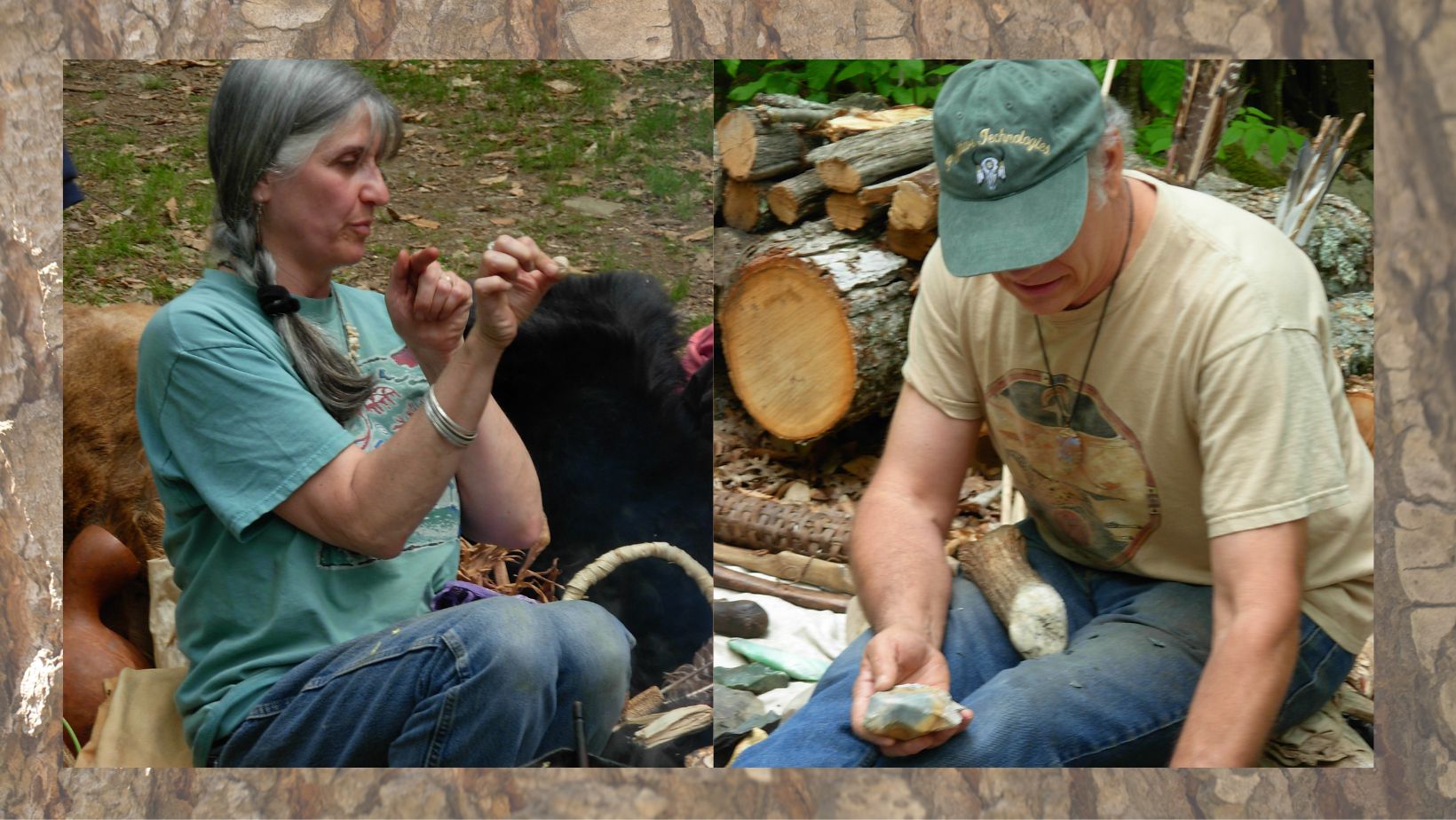 Jeff and Judy Kalin instructing tradition skills workshop.