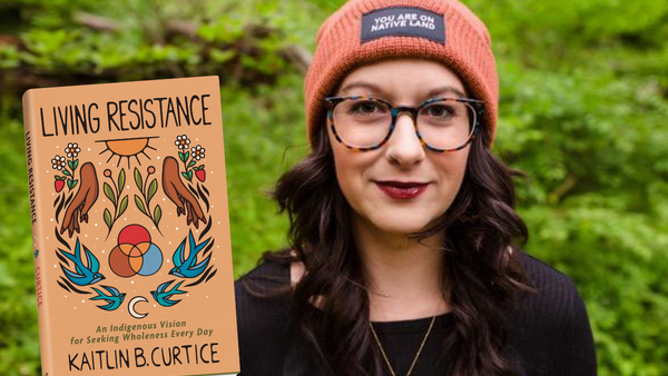 Kaitlin B. Curtice with her book "Living Resistance"
